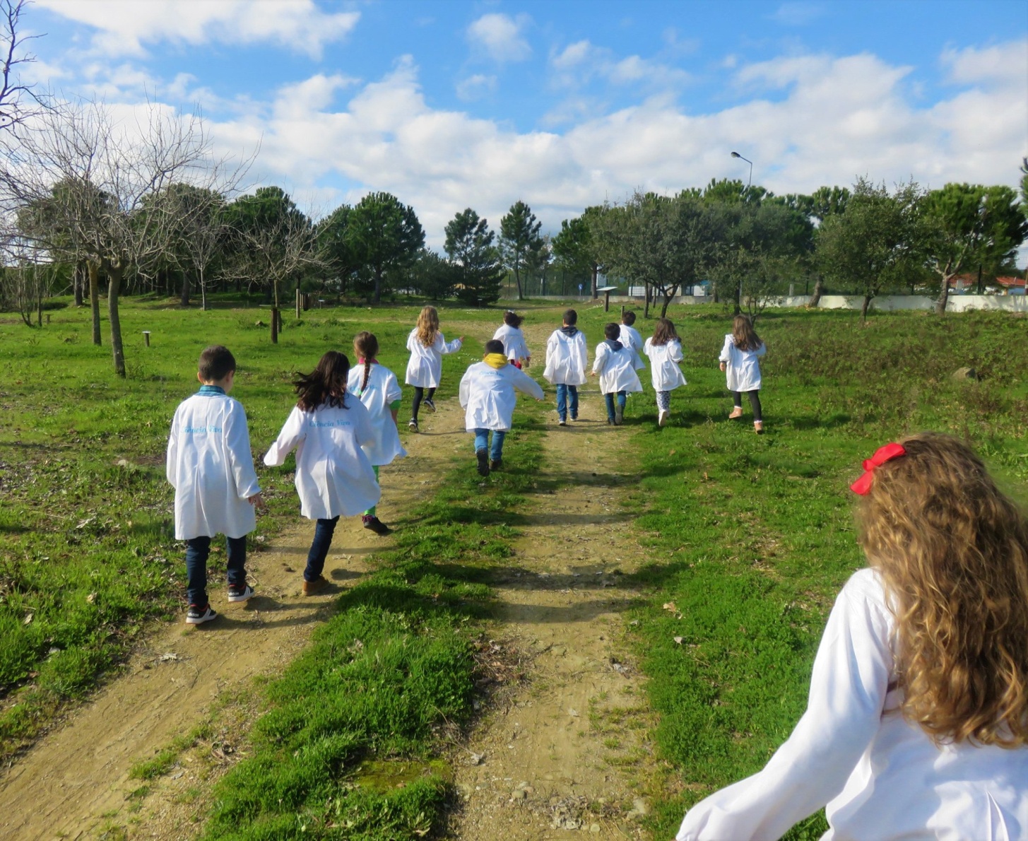 Alunos da Escola Ciência Viva a Correr na Floresta